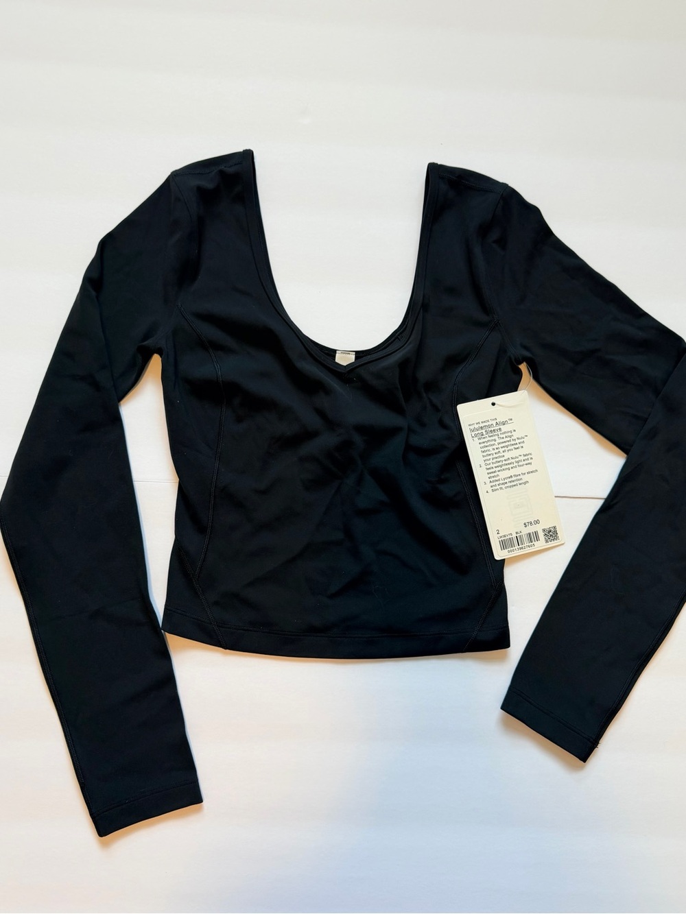 lululemon athletica Black Align Long-Sleeve Scoop Crop Top
